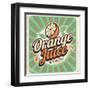 Orange Juice Retro Poster-Lukeruk-Framed Art Print