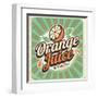 Orange Juice Retro Poster-Lukeruk-Framed Art Print