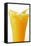 Orange Juice Splashing Out of Glass-Foodcollection-Framed Stretched Canvas