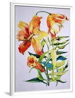 Orange Lilies 1,1985-Joan Thewsey-Framed Premium Giclee Print