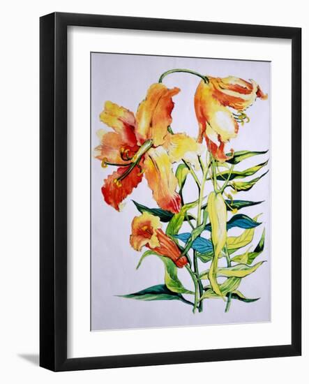 Orange Lilies 1,1985-Joan Thewsey-Framed Giclee Print