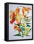 Orange Lilies 1,1985-Joan Thewsey-Framed Stretched Canvas