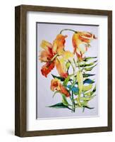 Orange Lilies 1,1985-Joan Thewsey-Framed Giclee Print