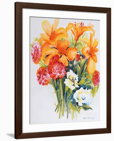 Orange Lilies,Gardenias and Carnations 2006-Joan Thewsey-Framed Giclee Print