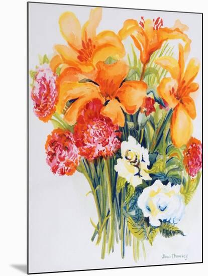 Orange Lilies,Gardenias and Carnations 2006-Joan Thewsey-Mounted Giclee Print