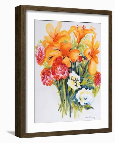 Orange Lilies,Gardenias and Carnations 2006-Joan Thewsey-Framed Giclee Print