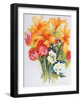 Orange Lilies,Gardenias and Carnations 2006-Joan Thewsey-Framed Giclee Print