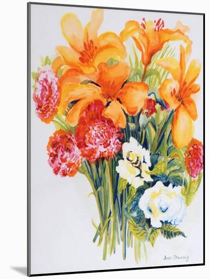 Orange Lilies,Gardenias and Carnations 2006-Joan Thewsey-Mounted Giclee Print