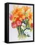 Orange Lilies,Gardenias and Carnations 2006-Joan Thewsey-Framed Stretched Canvas