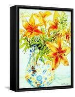 Orange Lilies in a Japanese Vase, 2000-Joan Thewsey-Framed Stretched Canvas