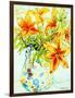 Orange Lilies in a Japanese Vase, 2000-Joan Thewsey-Framed Giclee Print