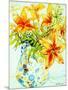 Orange Lilies in a Japanese Vase, 2000-Joan Thewsey-Mounted Giclee Print