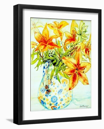 Orange Lilies in a Japanese Vase, 2000-Joan Thewsey-Framed Giclee Print