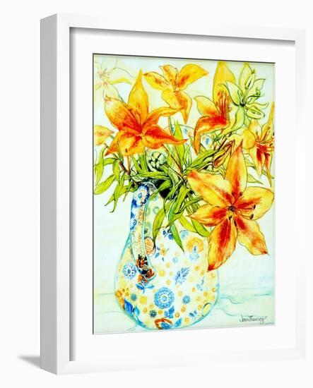 Orange Lilies in a Japanese Vase, 2000-Joan Thewsey-Framed Giclee Print