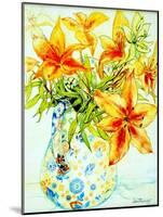 Orange Lilies in a Japanese Vase, 2000-Joan Thewsey-Mounted Giclee Print