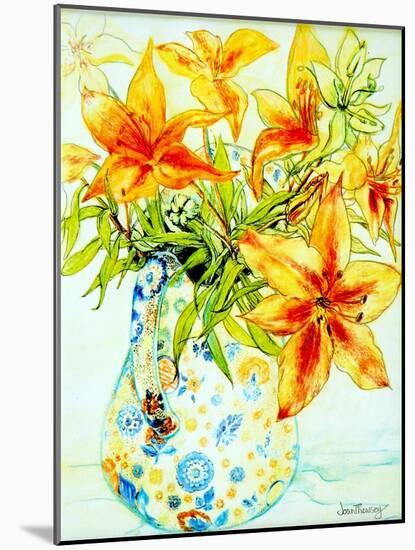 Orange Lilies in a Japanese Vase, 2000-Joan Thewsey-Mounted Giclee Print