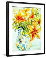 Orange Lilies in a Japanese Vase, 2000-Joan Thewsey-Framed Giclee Print