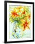 Orange Lilies in a Japanese Vase, 2000-Joan Thewsey-Framed Giclee Print