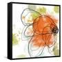 Orange Liquid Flower-Jan Weiss-Framed Stretched Canvas