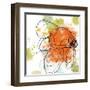 Orange Liquid Flower-Jan Weiss-Framed Art Print