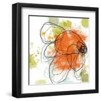 Orange Liquid Flower-Jan Weiss-Framed Art Print