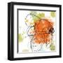 Orange Liquid Flower-Jan Weiss-Framed Art Print