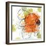Orange Liquid Flower-Jan Weiss-Framed Art Print