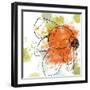 Orange Liquid Flower-Jan Weiss-Framed Art Print