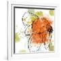 Orange Liquid Flower-Jan Weiss-Framed Art Print