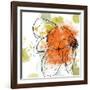 Orange Liquid Flower-Jan Weiss-Framed Art Print