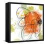 Orange Liquid Flower-Jan Weiss-Framed Stretched Canvas