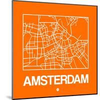 Orange Map of Amsterdam-NaxArt-Mounted Art Print