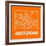 Orange Map of Amsterdam-NaxArt-Framed Art Print