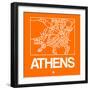 Orange Map of Athens-NaxArt-Framed Premium Giclee Print
