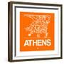 Orange Map of Athens-NaxArt-Framed Premium Giclee Print