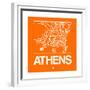 Orange Map of Athens-NaxArt-Framed Premium Giclee Print