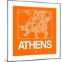 Orange Map of Athens-NaxArt-Mounted Premium Giclee Print