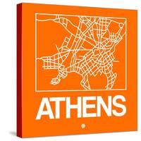 Orange Map of Athens-NaxArt-Stretched Canvas