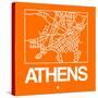 Orange Map of Athens-NaxArt-Stretched Canvas