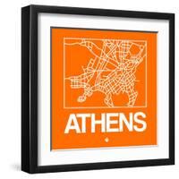 Orange Map of Athens-NaxArt-Framed Art Print