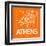 Orange Map of Athens-NaxArt-Framed Art Print