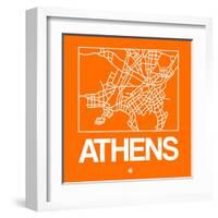 Orange Map of Athens-NaxArt-Framed Art Print