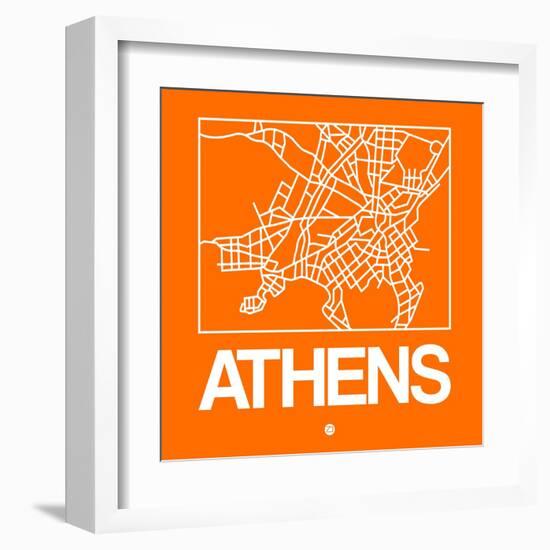 Orange Map of Athens-NaxArt-Framed Art Print