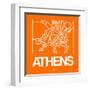 Orange Map of Athens-NaxArt-Framed Art Print