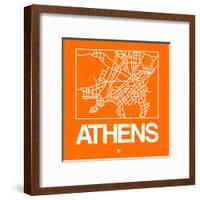 Orange Map of Athens-NaxArt-Framed Art Print