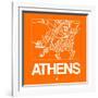 Orange Map of Athens-NaxArt-Framed Art Print