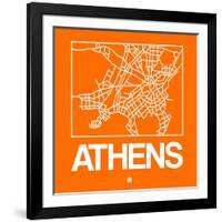 Orange Map of Athens-NaxArt-Framed Art Print