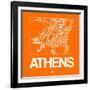 Orange Map of Athens-NaxArt-Framed Art Print