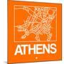 Orange Map of Athens-NaxArt-Mounted Art Print