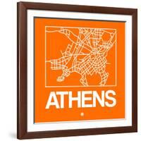 Orange Map of Athens-NaxArt-Framed Art Print